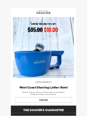 West Coast Shaving - 🚨 70% OFF: The Last Shaving Bowl You’ll Ever Need