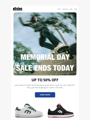 Etnies - Memorial Day Sale - Up to 50% Off