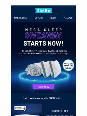 Simba Sleep (United Kingdom) - Our Mega Sleep Giveaway is LIVE 😄
