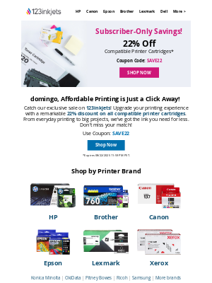 123inkjets - 🖨️ Inbox Access Only: Take 22% Off Ink!