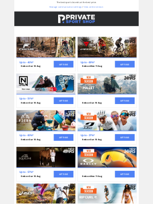 Private Sport Shop - Offer ends tonight: Focus VTT, Nitro, Fjern Equipment, Julbo, Equiline