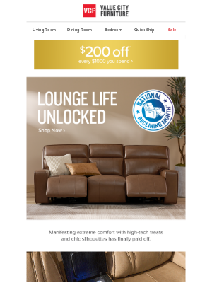 Value City Furniture - Get in the lounge game with style AND tech.