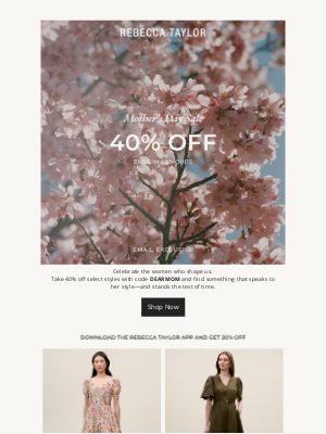 Rebecca Taylor - Just In Time: 40% Off for Mother's Day