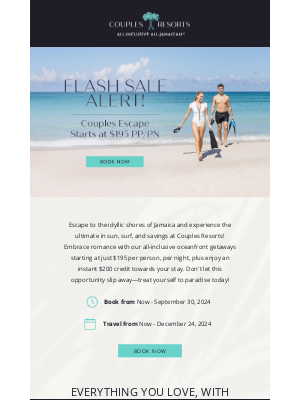 Couples Resorts - Flash Sale Alert!☀️