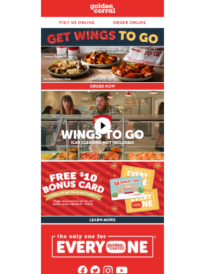 Golden Corral - Got Wings? We Do, Three Ways!