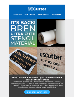 USCutter - 🎉 Ultra-Cut II Stencil Material Is Back!