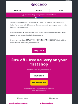 Ocado (United Kingdom) - Zoom it and get 30% off 🙌