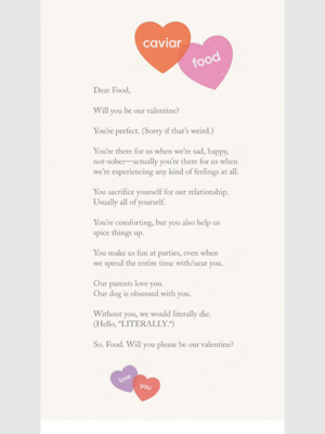 Valentine's Day Email design by Caviar