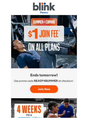 Blink Fitness - Get summer ready with a $1 join fee