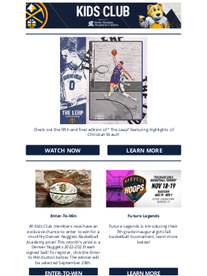 Denver Nuggets - Enter to Win a Team signed Denver Nuggets ball | Check out these local activities!