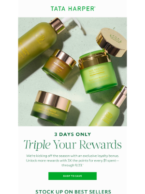 Tata Harper Skincare - Starting NOW | 3X points 💚