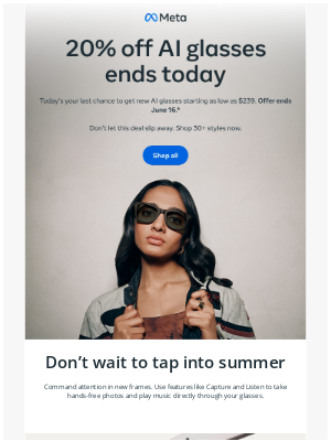 Oculus - Meta - Last Chance: AI glasses as low as $239 ends today‼️