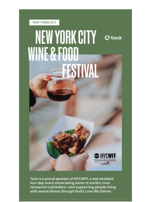 Tock - NYCWFF is right around the corner