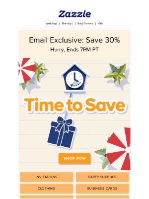 Zazzle - 3 Hours Left: Save 30% Inside 🙌