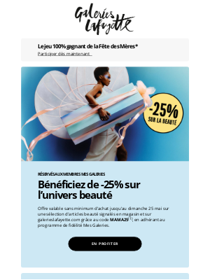 Galeries Lafayette (France) - ❣️ Chouette, -25% sur la beauté sans minimum d’achat