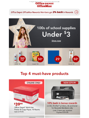 Office Depot & Office Max - WOW, 100s of school supplies under $3!