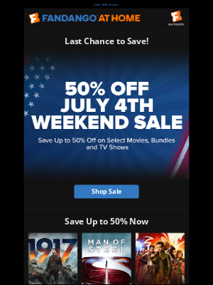 Vudu - 🚨Last Chance: 50% Off Weekend Sale