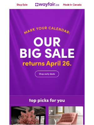 Wayfair (Canada) - FAUX FLORALS❗ APRIL 26–28: WAY DAY is back ❗
