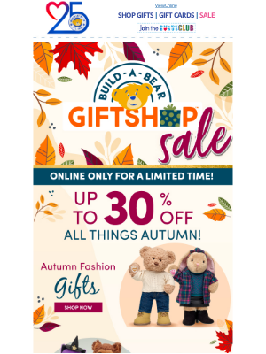 Build-A-Bear Workshop - Up to 30% Off All Things Autumn and Halloween!