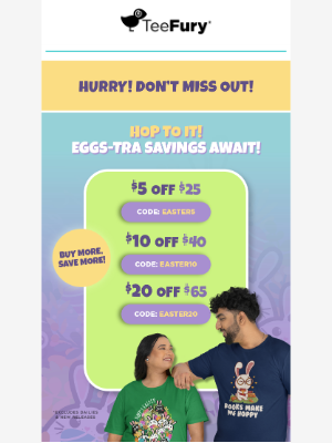 TeeFury - Hop to Bigger Savings 🐇