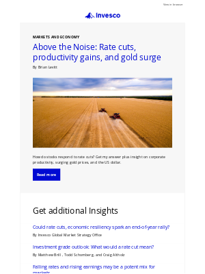Invesco Ltd. - Invesco Insights: Above the Noise: Rate cuts, productivity gains, and gold surge