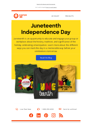 Custom Ink - How will your team celebrate Juneteenth?