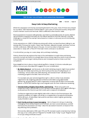 Marketing General Incorporated - Don't Pull Back--Push Forward