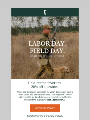 Ball and Buck - Labor Day: 20% Off the Gear You Rely On