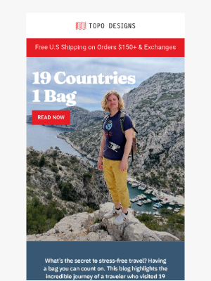 Topo Designs - 🗺️ 19 Countries, 1 Bag - Read the story