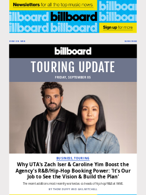 Billboard - UTA Boosts R&B/Hip-Hop Booking Power With New Hires, StubHub Grows Revenue and Debt Ahead of IPO, and More in This Week's Touring Update