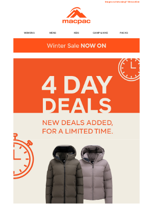 Macpac (Australia) - Layer Up With 1/2 Price Orb Down Jackets and Coats