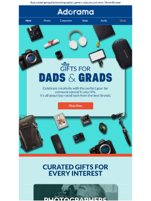 Adorama - Gifts for Dads & Grads: Top Picks for Every Passion