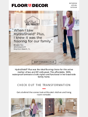 Floor And Decor - HydroShield+: Style meets functionality