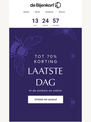 De Bijenkorf (Netherlands) - Alleen vandaag nog: tot 70% korting op je favorieten