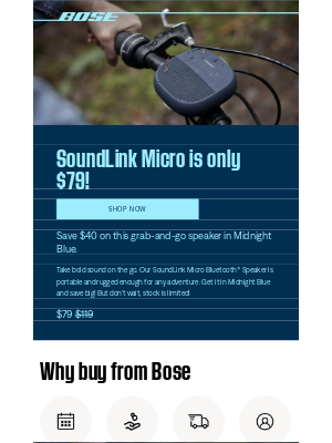 Bose - 🔥 Last chance: $79 for SL Micro in Midnight Blue!