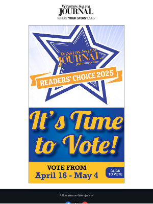 Winston-Salem Journal - ADV:  Vote for Reader's Choice through May 4!