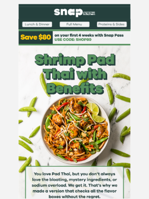 Snap Kitchen - Get $80 Off This Thai Classic