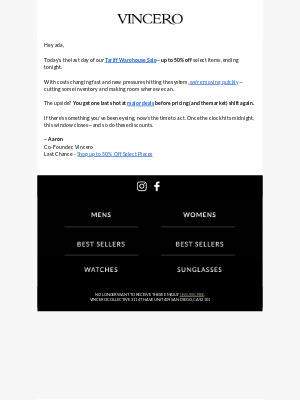 Vincero Collective - Last Chance - Up to 50% Off