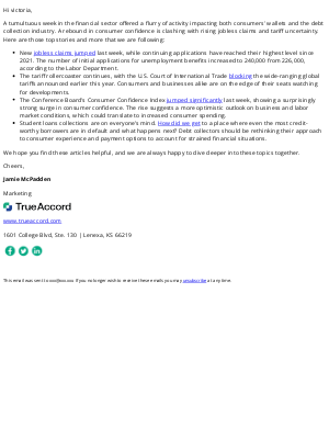 TrueAccord - Market Intelligence - Consumer confidence clashes with key indicators