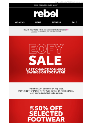 Rebel Sports (Australia) - ENDS SOON...Up to 50% off selected footwear 👟
