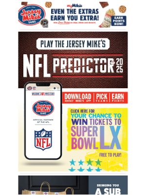 Jersey Mikes - Pick Teams, Earn Free Subs 🏈