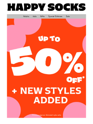 Happy Socks (Denmark) - The Sale Continues—Up to 50% OFF!