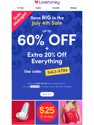 Lovehoney - EXTRA 20% OFF | TODAY ONLY ⚠️