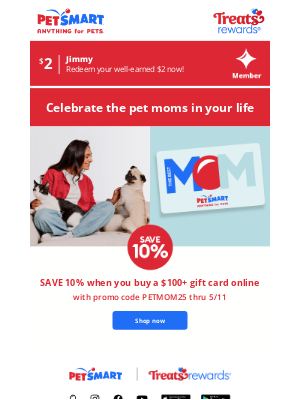 Gift a pet mom, save 10% 💐