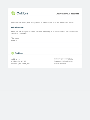 Collibra - Collibra - Activate your account