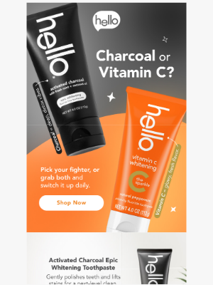 Hello Products - Charcoal vs. Vitamin C 🦷
