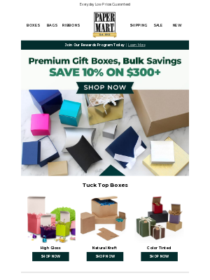 Paper Mart - Stock Up & Save: 10% Off Gift Boxes $300+
