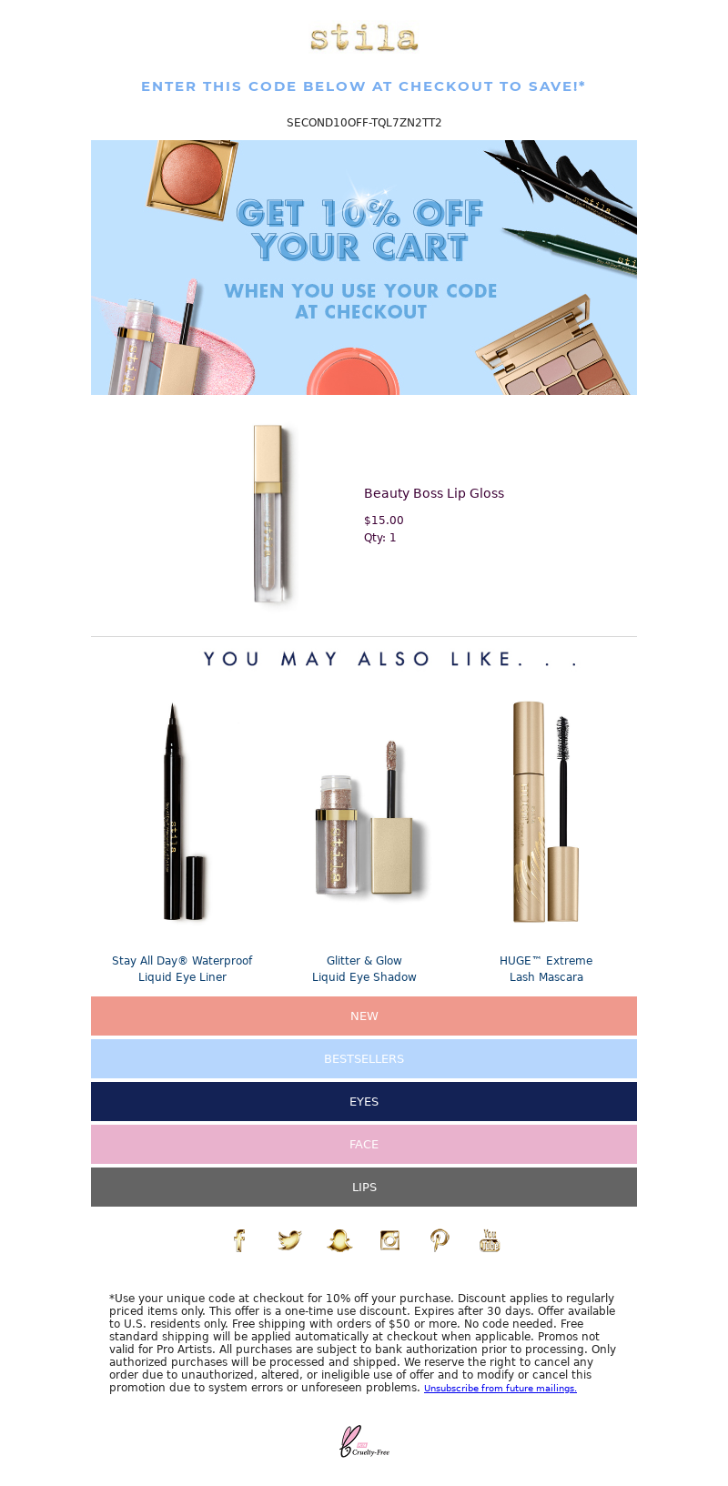 Stila Cosmetics - 🛒 Don't Go Just Yet... You Forgot! 10% Off!