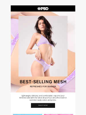 PSD Underwear - Your Favorite Mesh Styles, Bold New Colors ✨