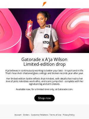 Gatorade - Just dropped: Gatorade x A’ja Wilson bottle 👑